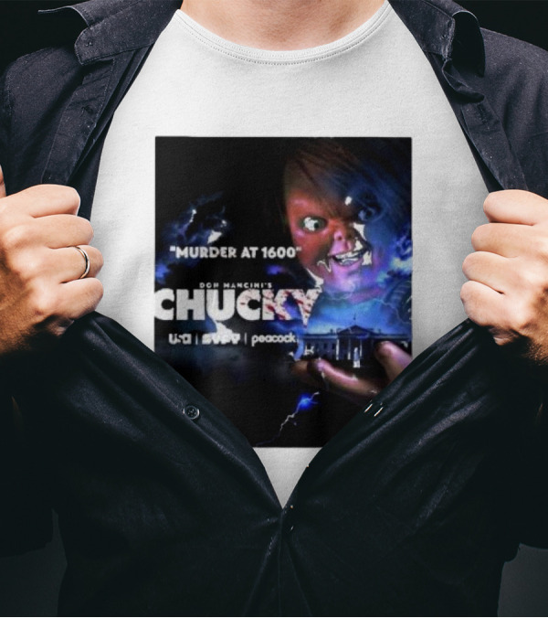 Murder At 1600 Don Mancini's Chucky Peacock USA White House Lightning T-Shirt