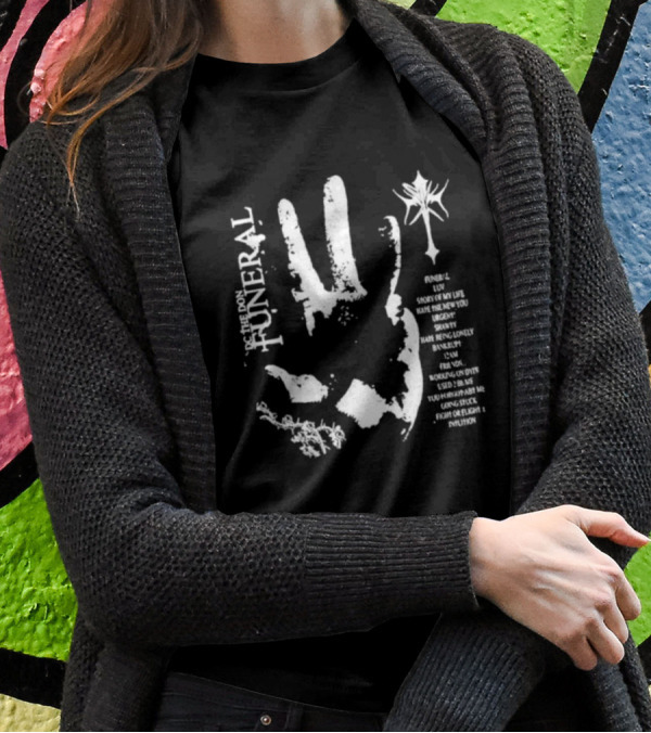 In Memory Of The Don Funeral: Handprint Cross And Words Of Reflection T-Shirt