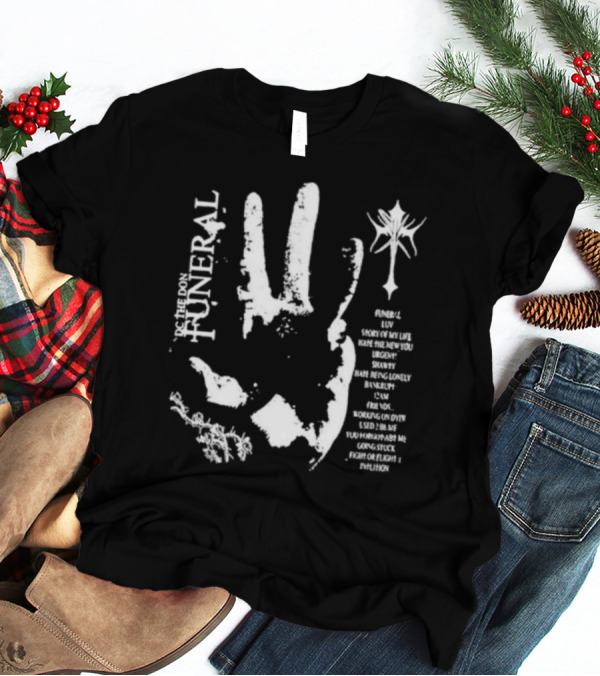 In Memory Of The Don Funeral: Handprint Cross And Words Of Reflection T-Shirt