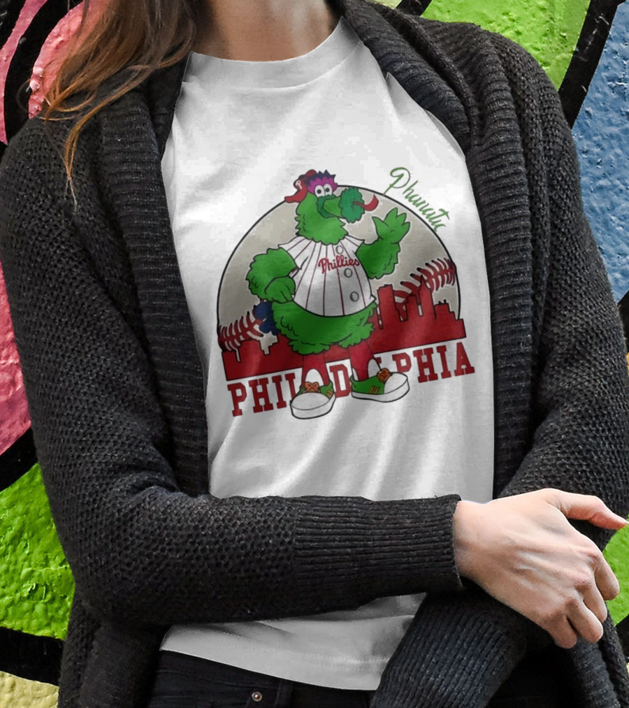 Philly Phanatic Philadelphia Skyline Baseball Phillies T-Shirt