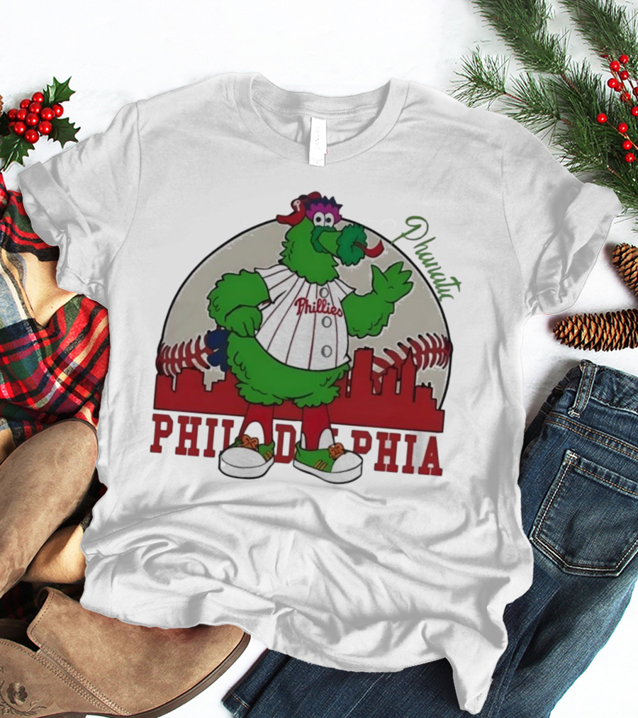 Philly Phanatic Philadelphia Skyline Baseball Phillies T-Shirt