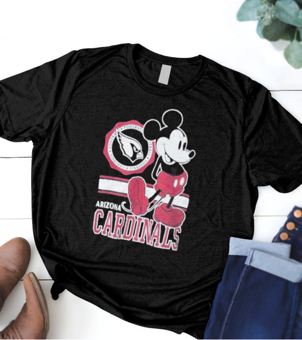 Arizona Cardinals Mickey Mouse Football Team Fan Gear T-Shirt