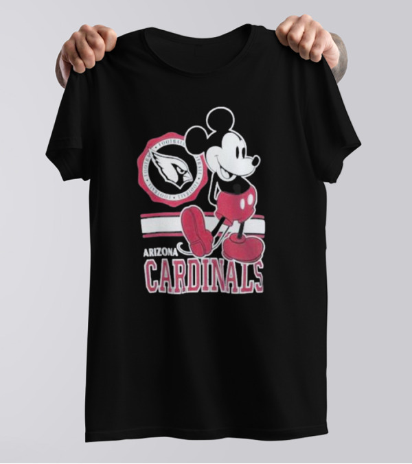 Arizona Cardinals Mickey Mouse Football Team Fan Gear T-Shirt