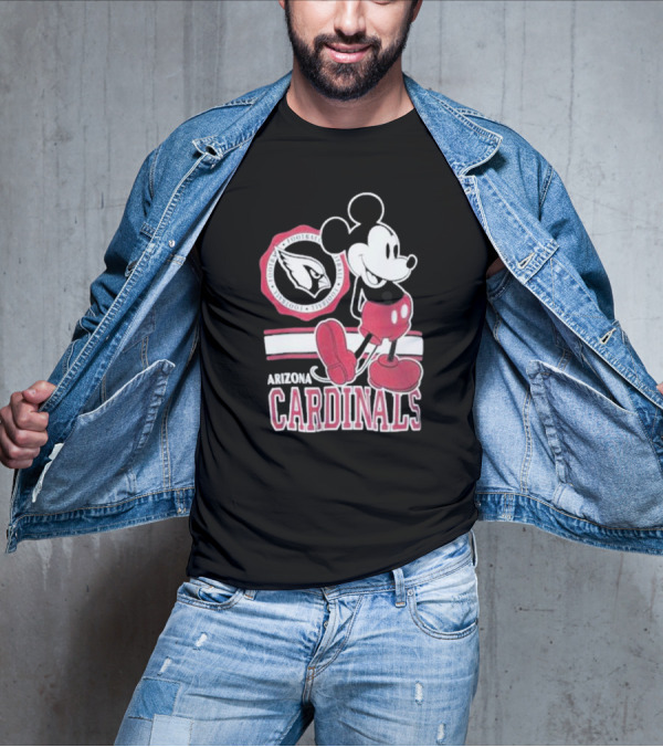 Arizona Cardinals Mickey Mouse Football Team Fan Gear T-Shirt