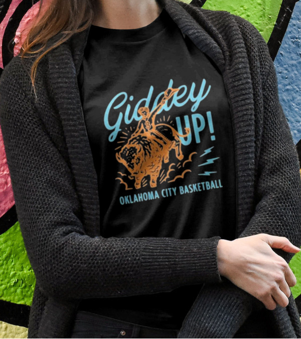 Giddey Up Oklahoma City Basketball Bison Rider T-Shirt