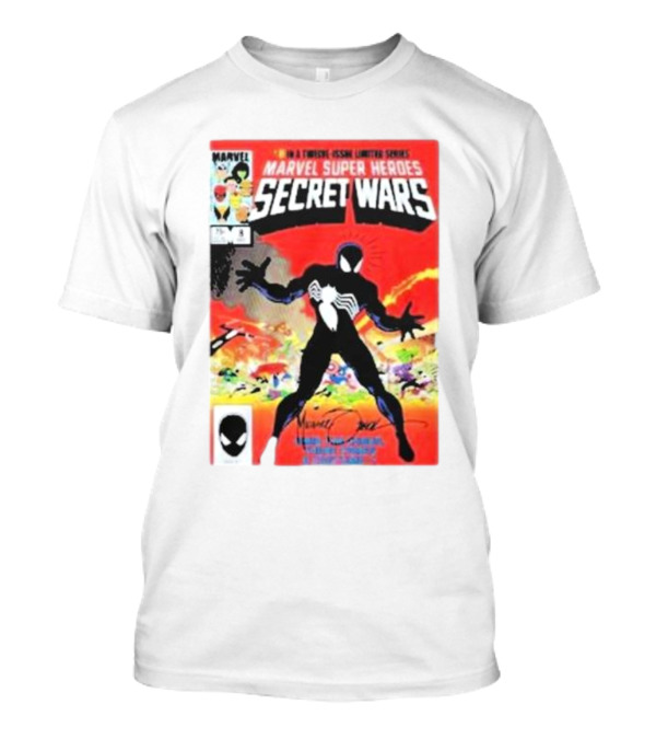 Marvel Super Heroes Secret Wars Spider-Man Black Suit Comic Cover T-Shirt