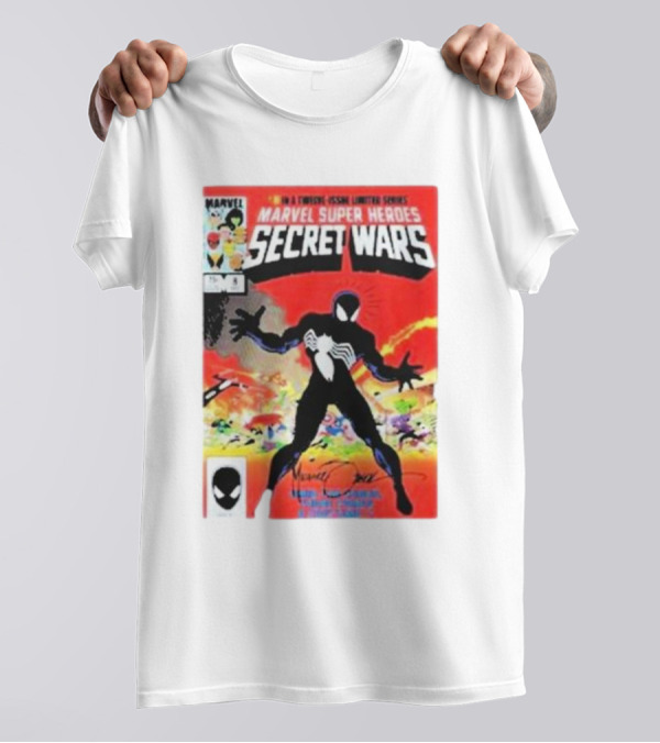 Marvel Super Heroes Secret Wars Spider-Man Black Suit Comic Cover T-Shirt