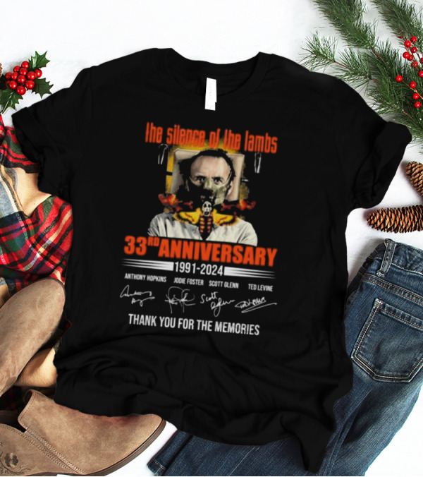 The Silence Of The Lambs 33rd Anniversary 1991-2024 Anthony Hopkins Jodie Foster Thank You For The Memories T-Shirt