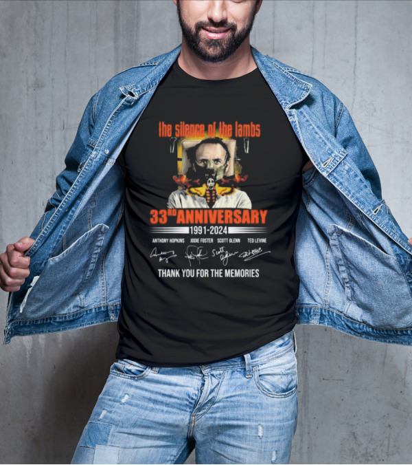 The Silence Of The Lambs 33rd Anniversary 1991-2024 Anthony Hopkins Jodie Foster Thank You For The Memories T-Shirt