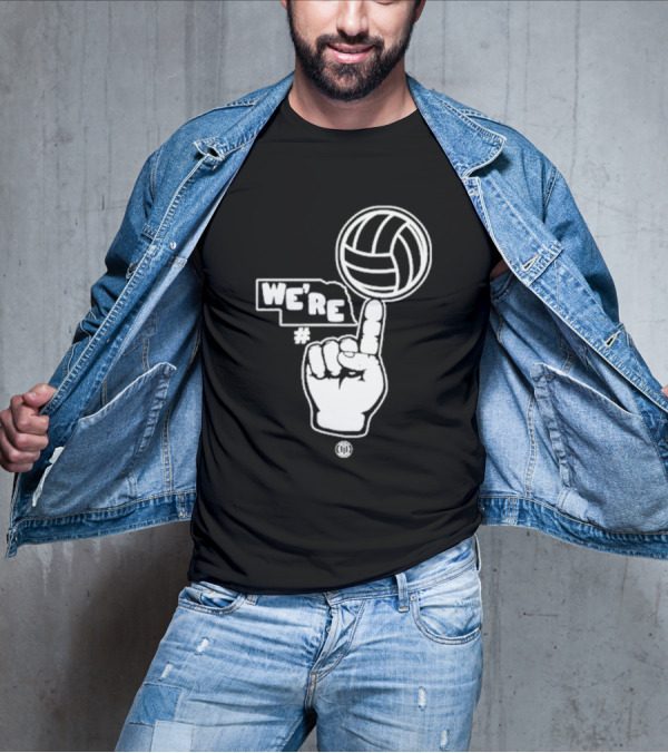 Triple B We’re Number One Volleyball Finger Gesture T-Shirt