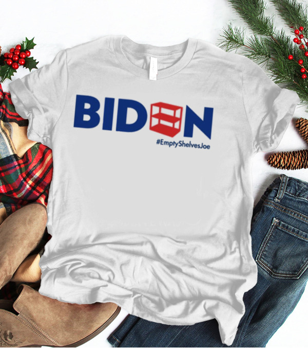 BIDEN Empty Shelves Joe Hashtag Symbolic Red Shelves Replacement T-Shirt