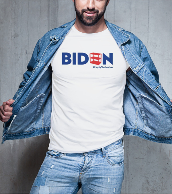 BIDEN Empty Shelves Joe Hashtag Symbolic Red Shelves Replacement T-Shirt
