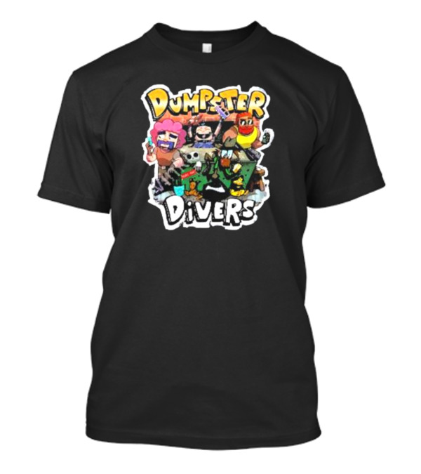 Neebs Gaming Merch Dumpster Divers Animated Character Adventure T-Shirt