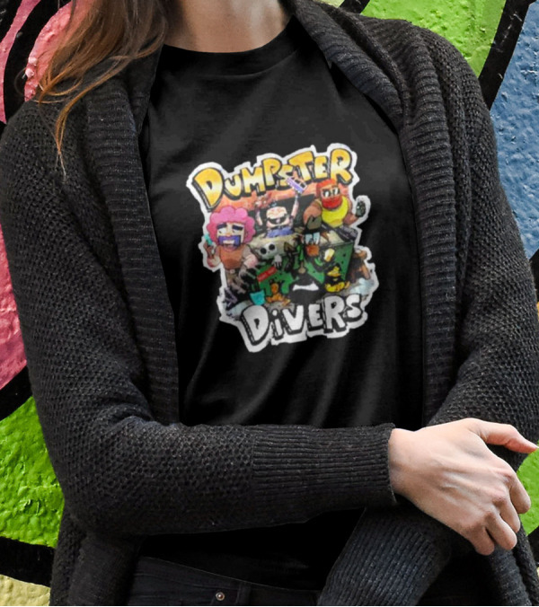 Neebs Gaming Merch Dumpster Divers Animated Character Adventure T-Shirt