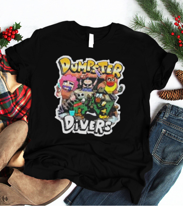 Neebs Gaming Merch Dumpster Divers Animated Character Adventure T-Shirt