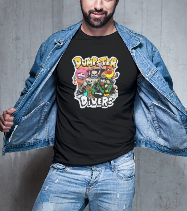Neebs Gaming Merch Dumpster Divers Animated Character Adventure T-Shirt