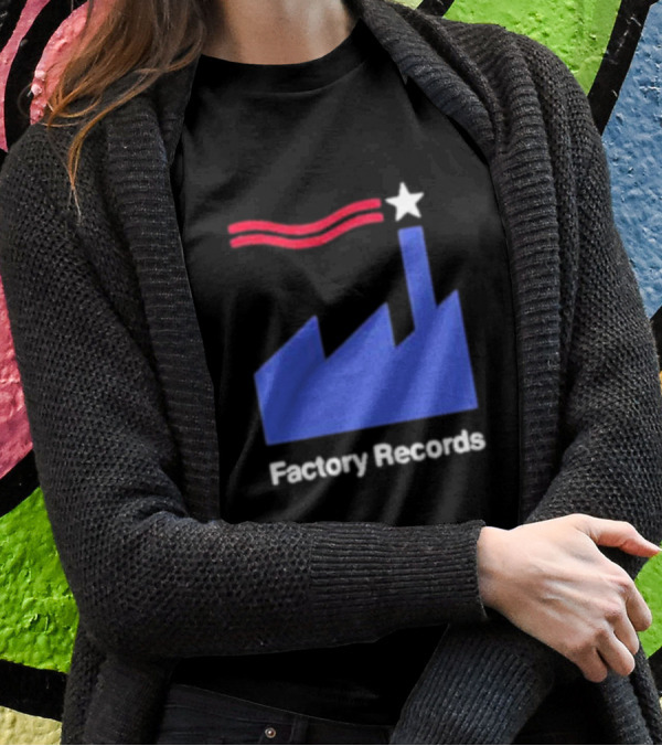Factory Records Iconic Logo With Star And Stripes Factory T-Shirt