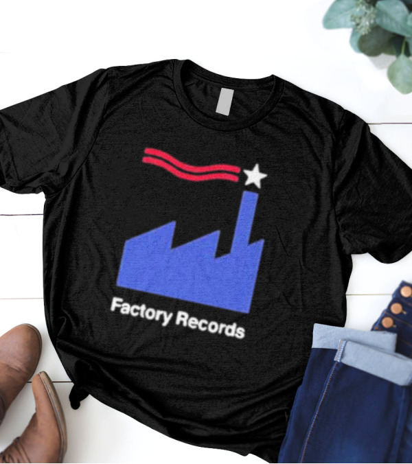 Factory Records Iconic Logo With Star And Stripes Factory T-Shirt