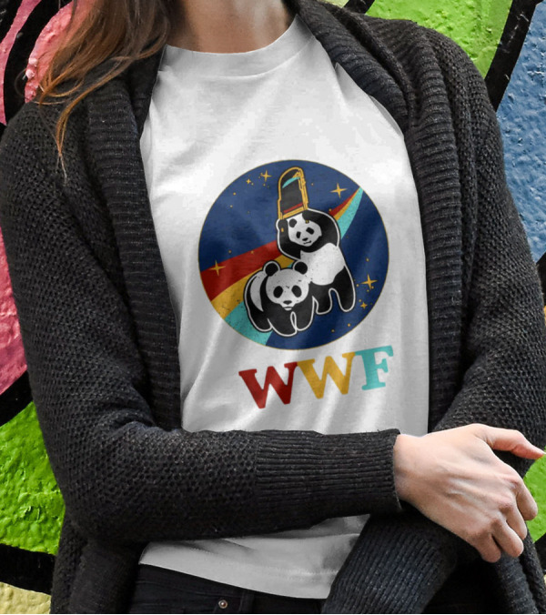 WWF Panda Bear Wrestling NASA Space T-Shirt