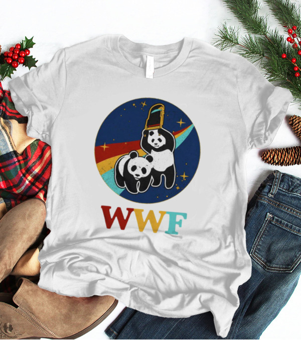 WWF Panda Bear Wrestling NASA Space T-Shirt