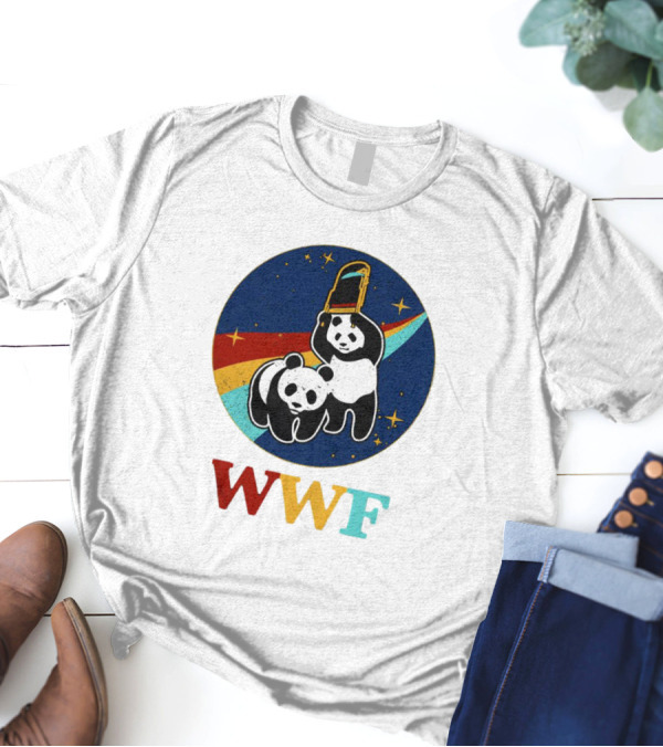 WWF Panda Bear Wrestling NASA Space T-Shirt