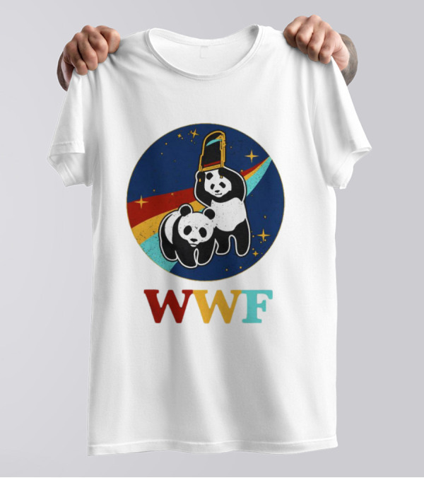 WWF Panda Bear Wrestling NASA Space T-Shirt