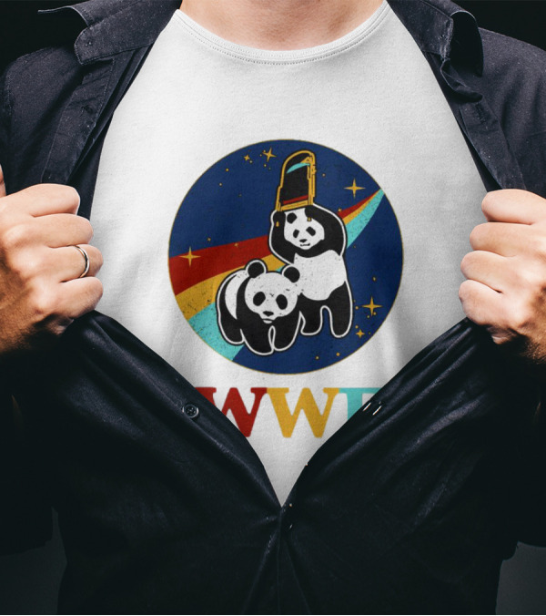 WWF Panda Bear Wrestling NASA Space T-Shirt
