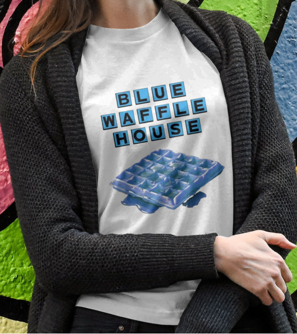 Blue Waffle House Melted Breakfast Food Novelty T-Shirt