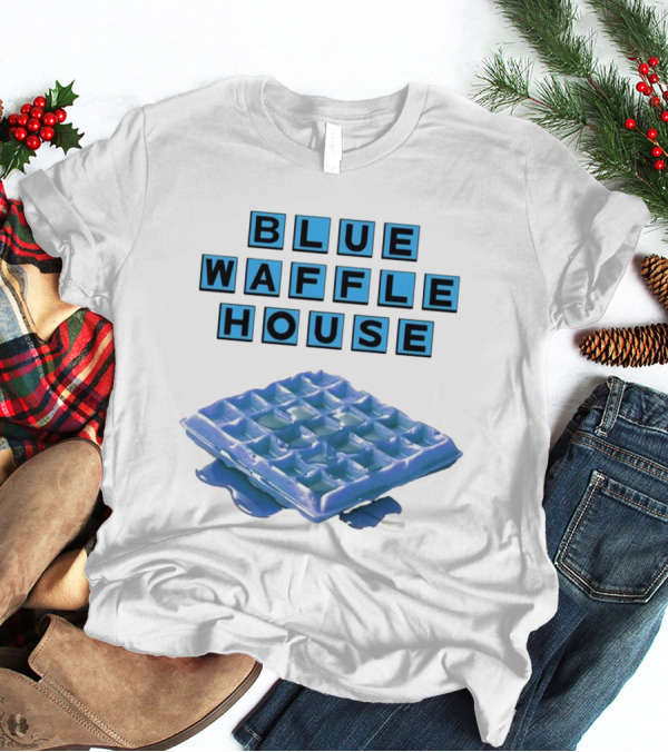 Blue Waffle House Melted Breakfast Food Novelty T-Shirt