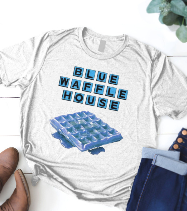 Blue Waffle House Melted Breakfast Food Novelty T-Shirt