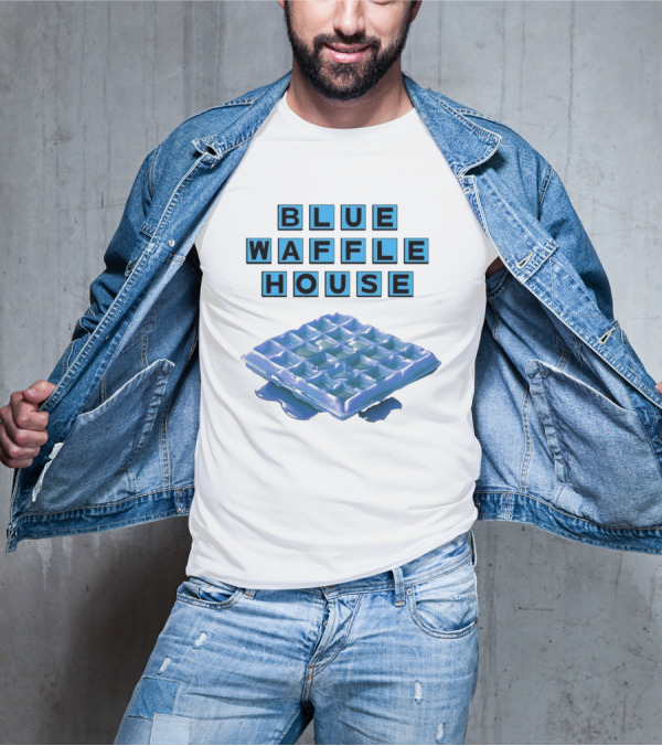Blue Waffle House Melted Breakfast Food Novelty T-Shirt