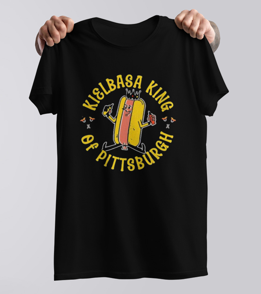 Kielbasa King Of Pittsburgh Crowned Hot Dog T-Shirt
