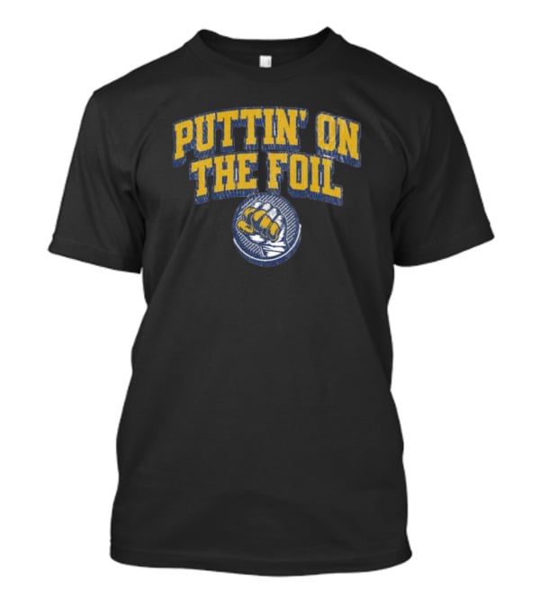 Puttin On The Foil Hockey Inspired Knuckle Patch T-Shirt