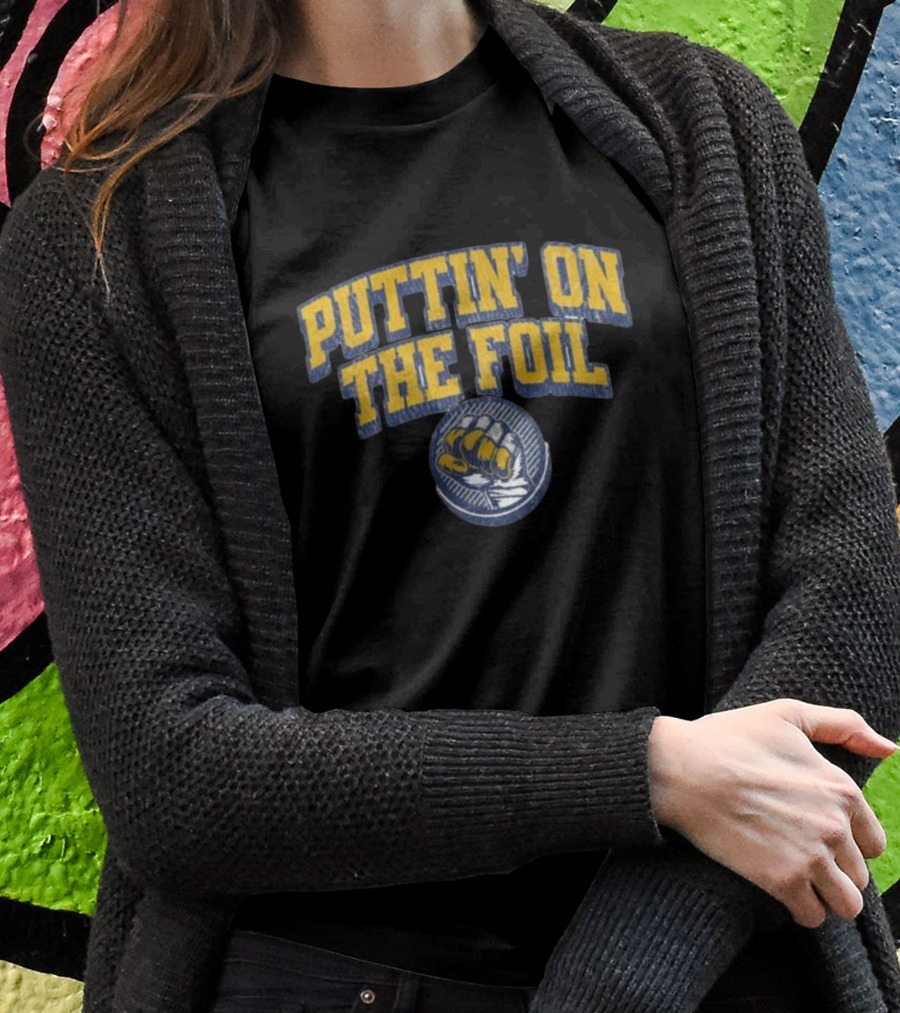 Puttin On The Foil Hockey Inspired Knuckle Patch T-Shirt