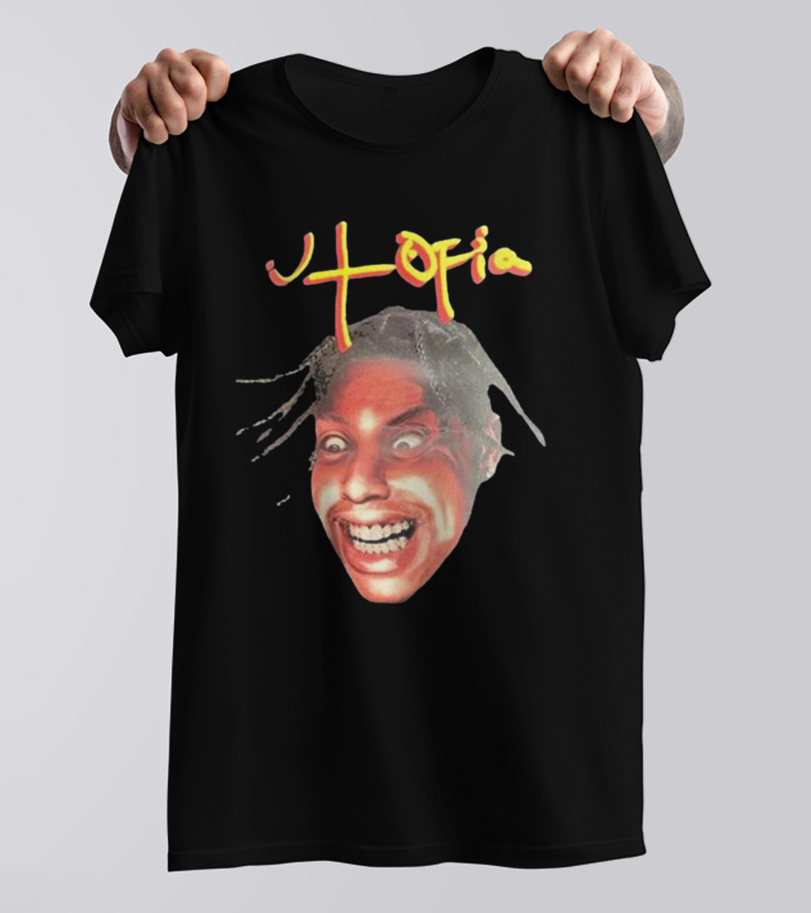 Travis Scott Utopia Grinning Face And Title T-Shirt