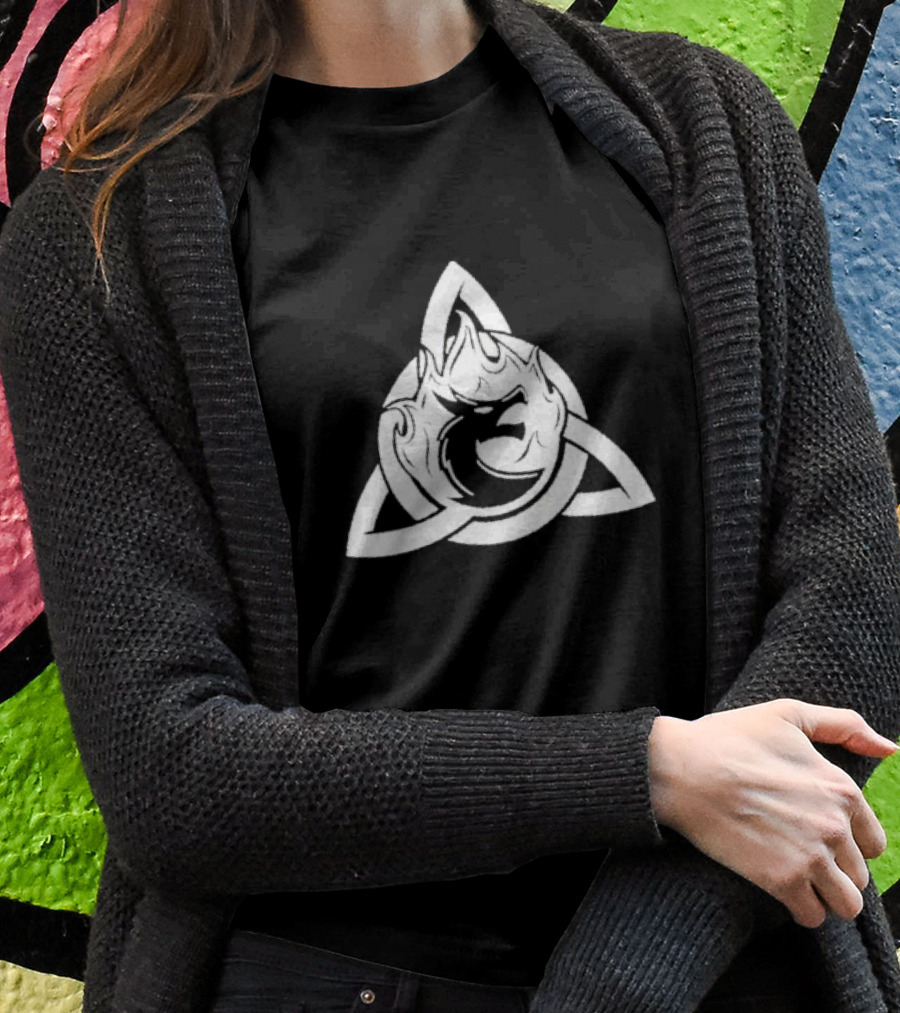 Kruzadar Logo Celtic Knot Dragon Flame T-Shirt