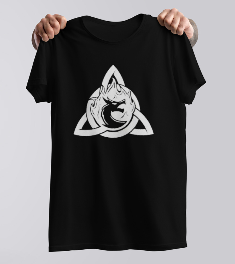 Kruzadar Logo Celtic Knot Dragon Flame T-Shirt