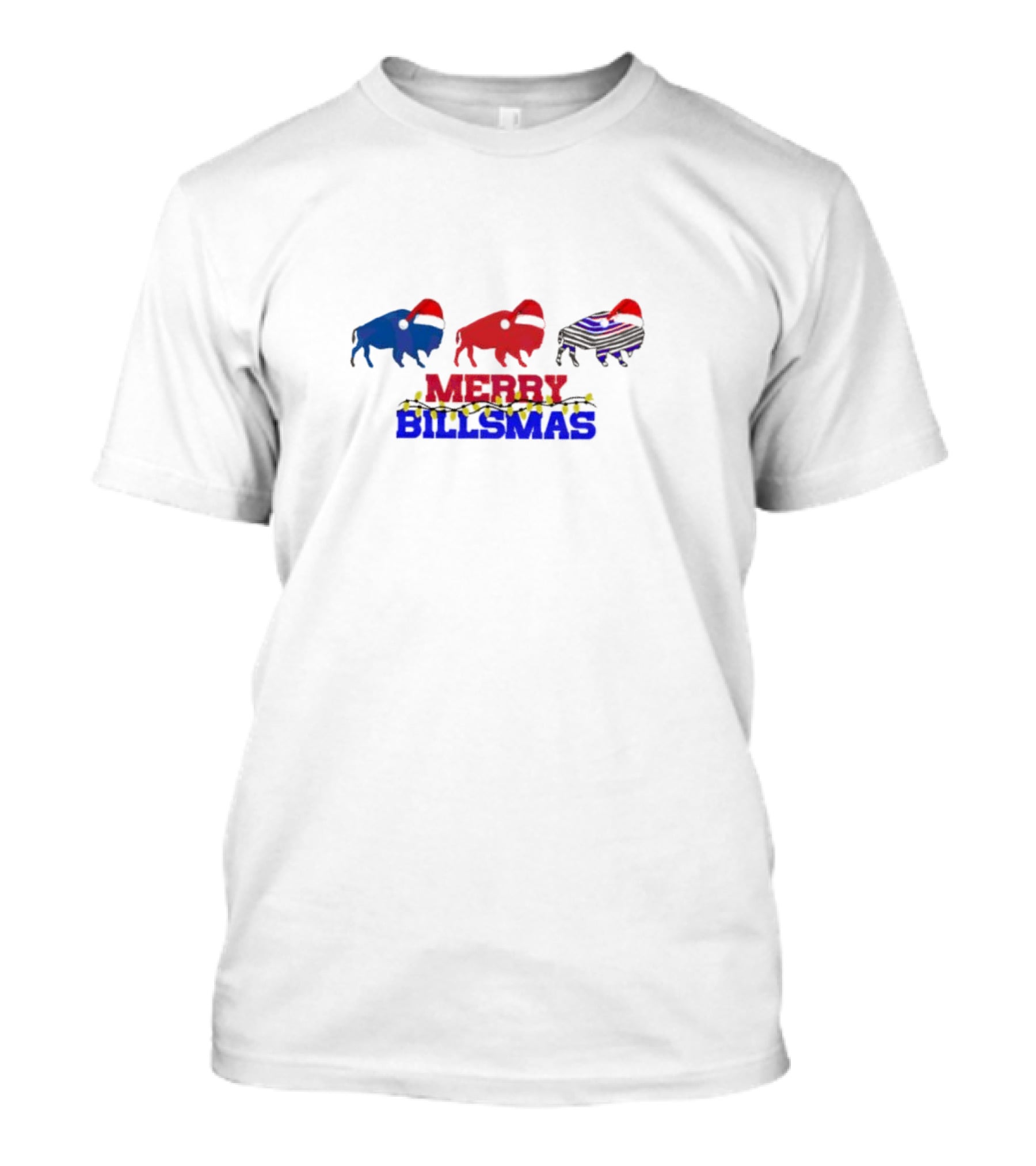 Merry Billmas Buffalo Bills Christmas Lights Buffalo Icons T-Shirt