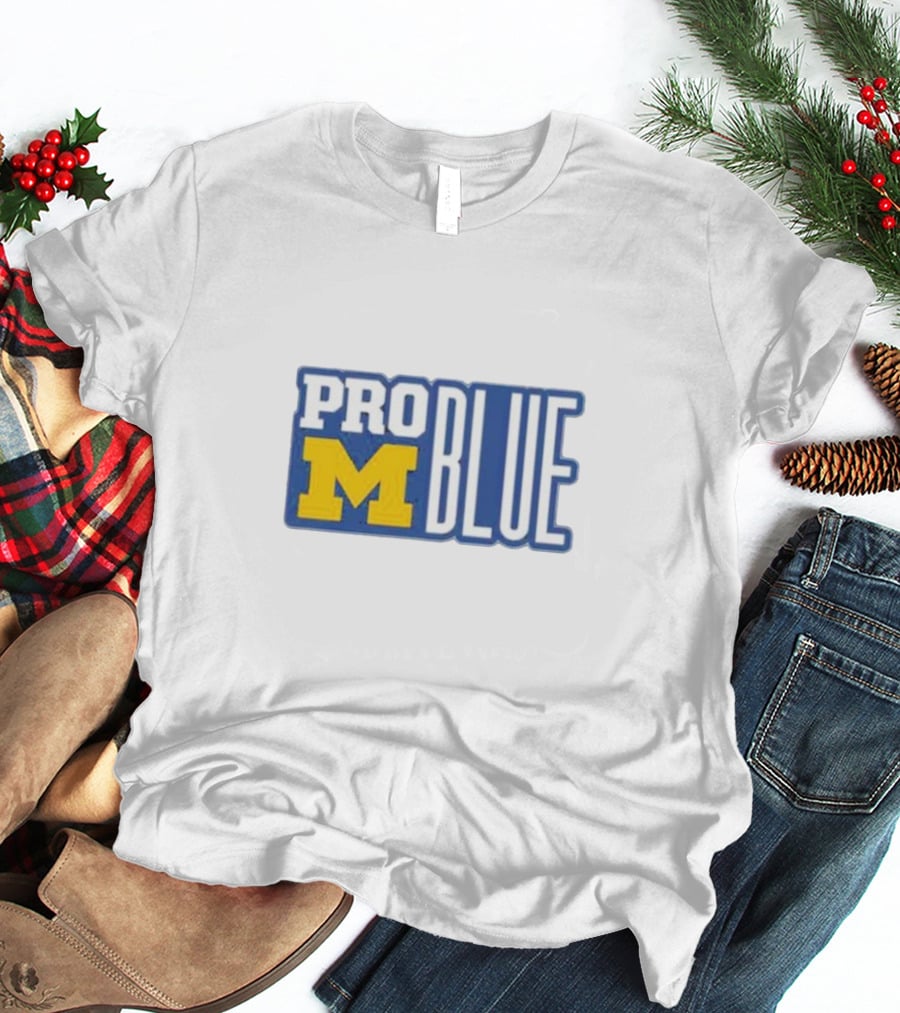 Pro Blue Michigan Wolverines Coach Jim Harbaugh T-Shirt