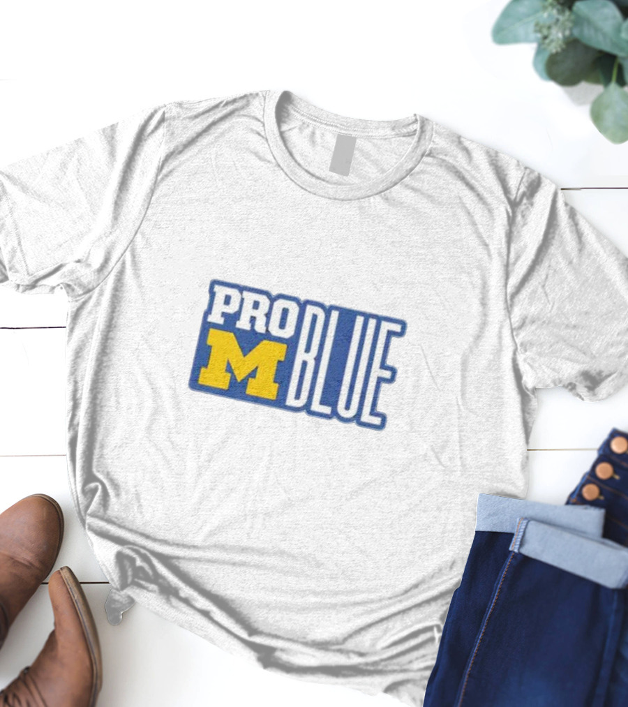 Pro Blue Michigan Wolverines Coach Jim Harbaugh T-Shirt