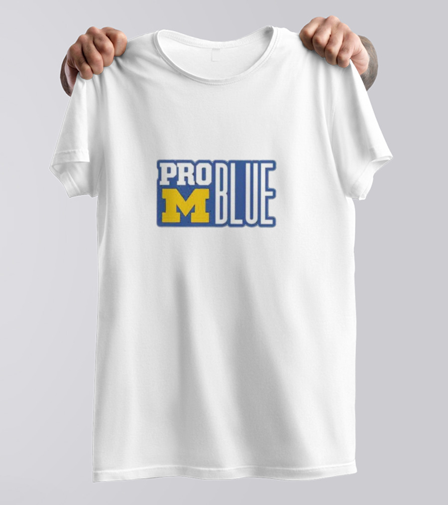 Pro Blue Michigan Wolverines Coach Jim Harbaugh T-Shirt