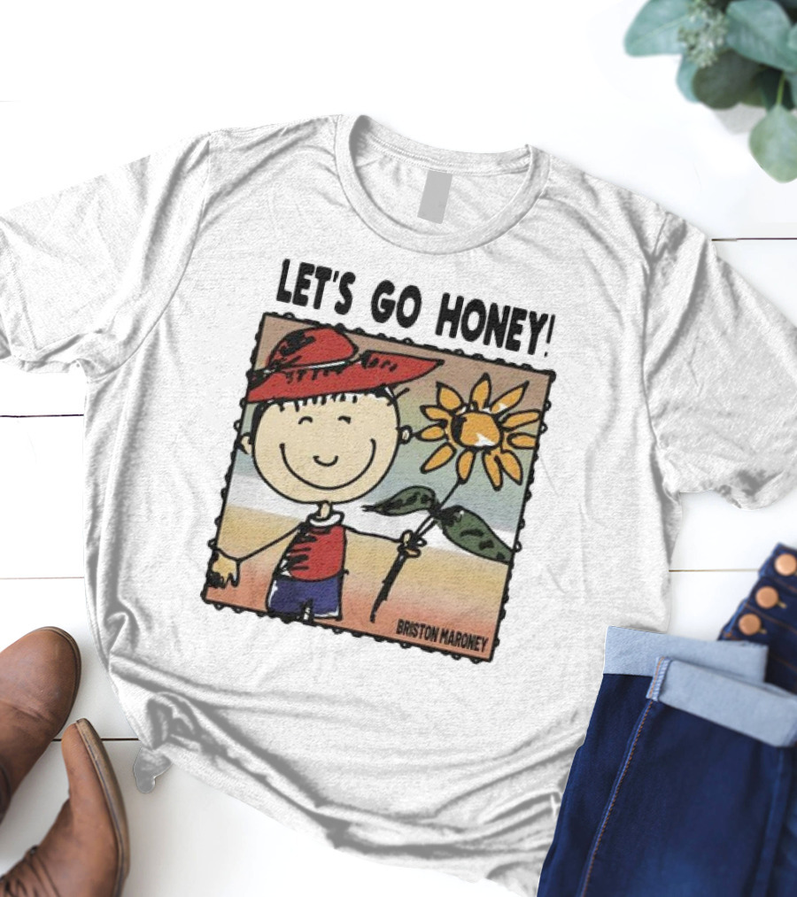 Briston Maroney Let's Go Honey Cartoon Figure With Sunflower T-Shirt