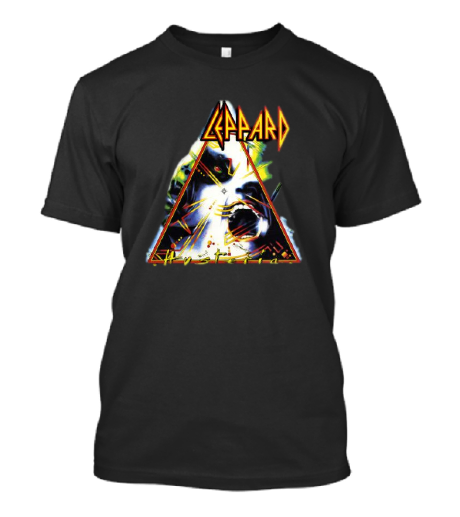 Def Leppard Hysteria Triangle Logo Rock Music Band T-Shirt
