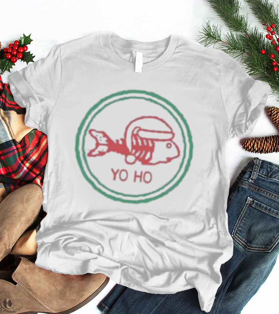 Fishbone Yo Ho Pirate Skeleton Fish Holiday T-Shirt