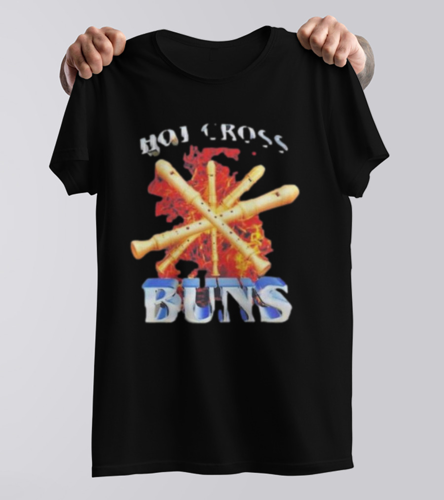 HOT CROSS BUNS Recorders Flame Crossed T-Shirt