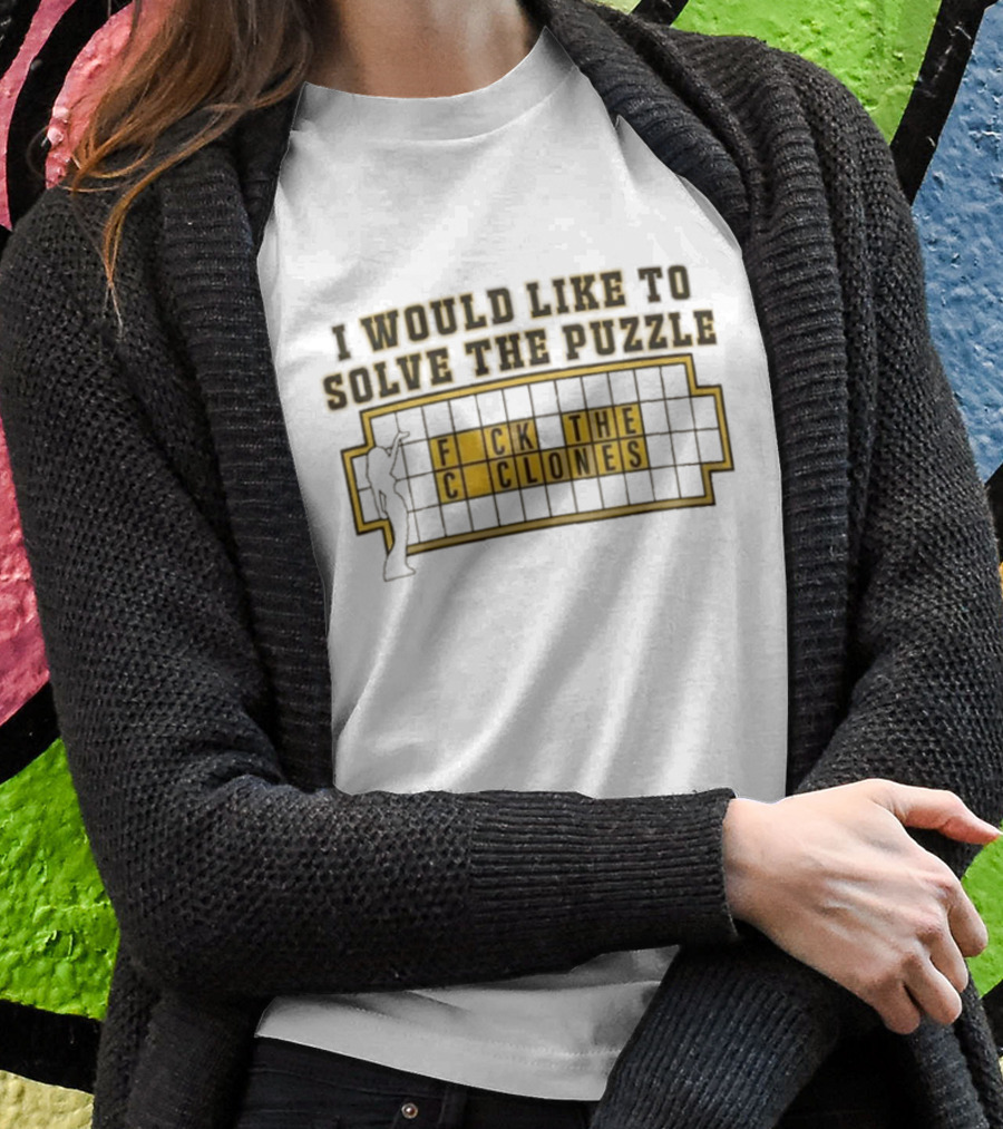 Iowa Football Rivalry Hawkeyes Solve The Puzzle Clones Joke T-Shirt