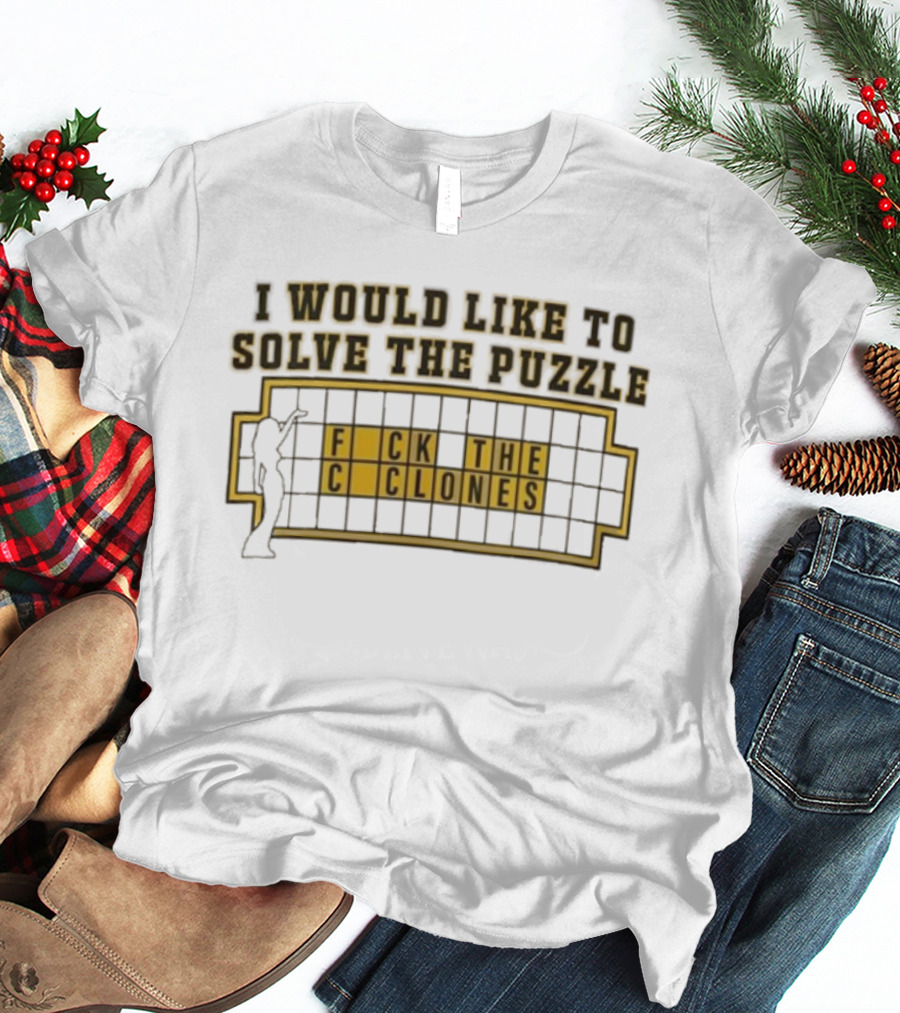 Iowa Football Rivalry Hawkeyes Solve The Puzzle Clones Joke T-Shirt