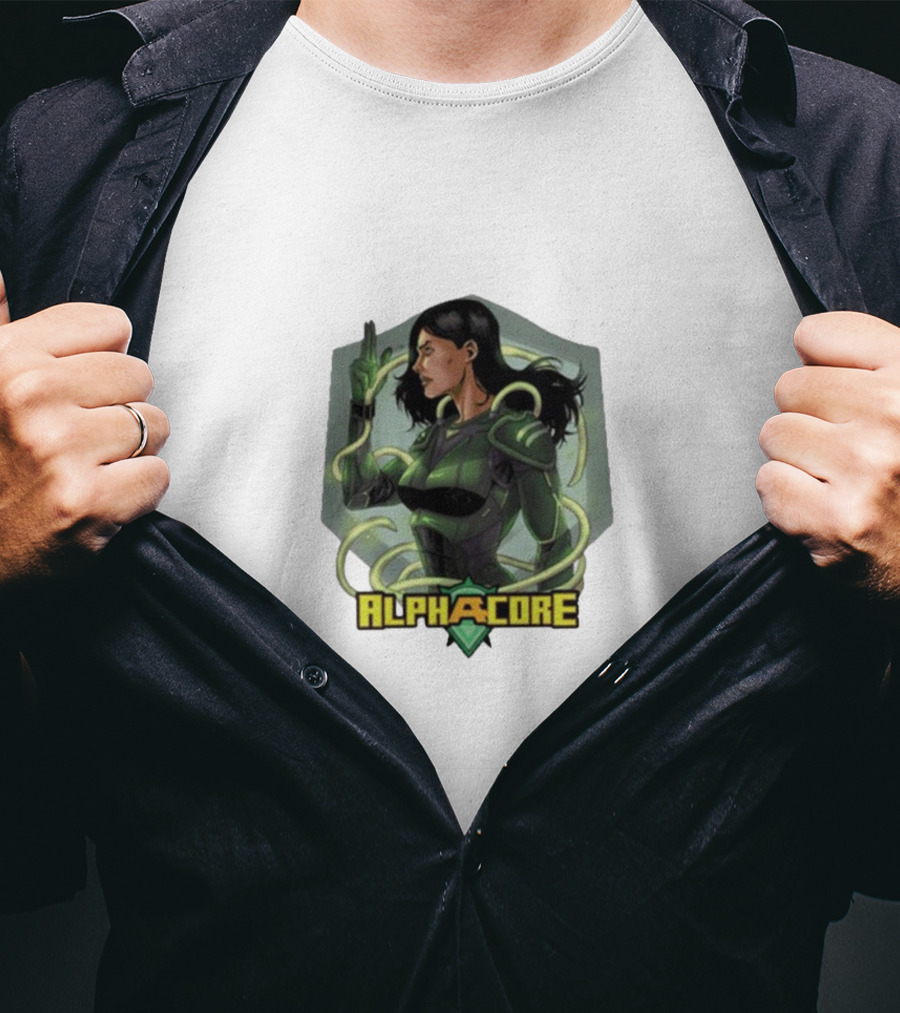Kara Lynne Ingrid Valdez Alphacore Hero With Energy Tendrils T-Shirt