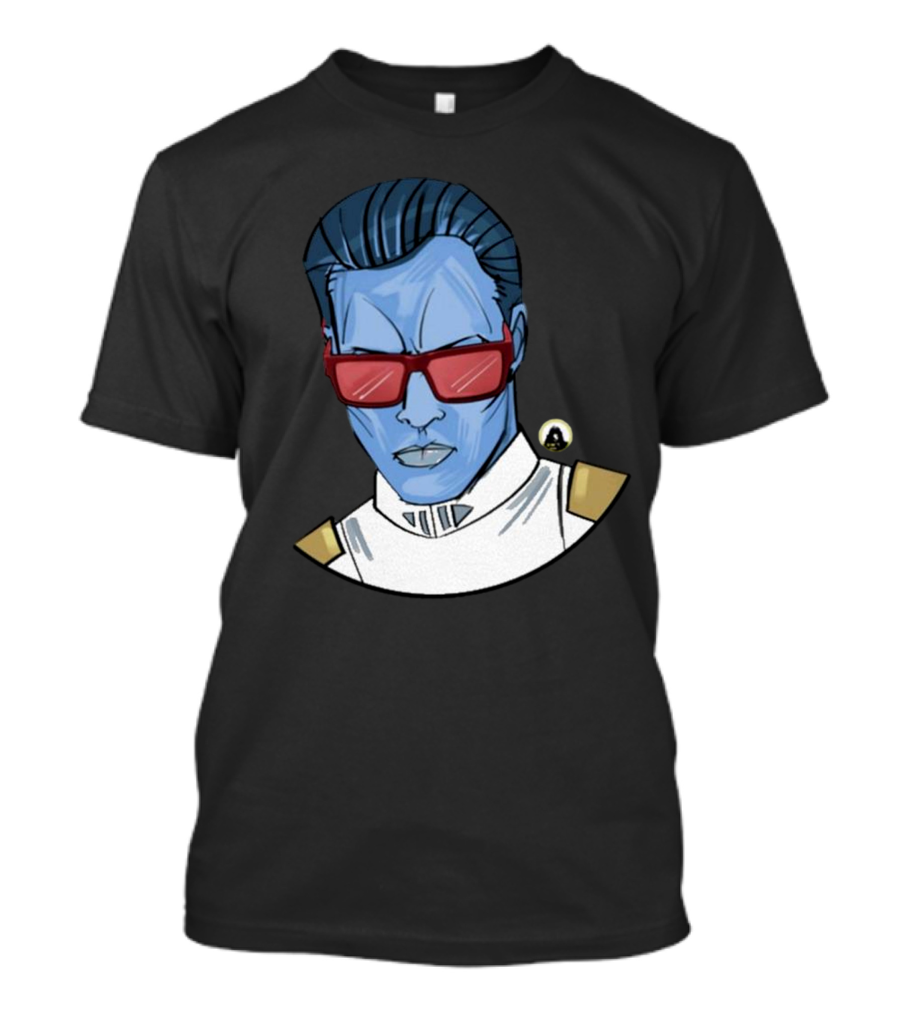 Starwarstheory Admiral Attitude Blue Character With Red Sunglasses T-Shirt