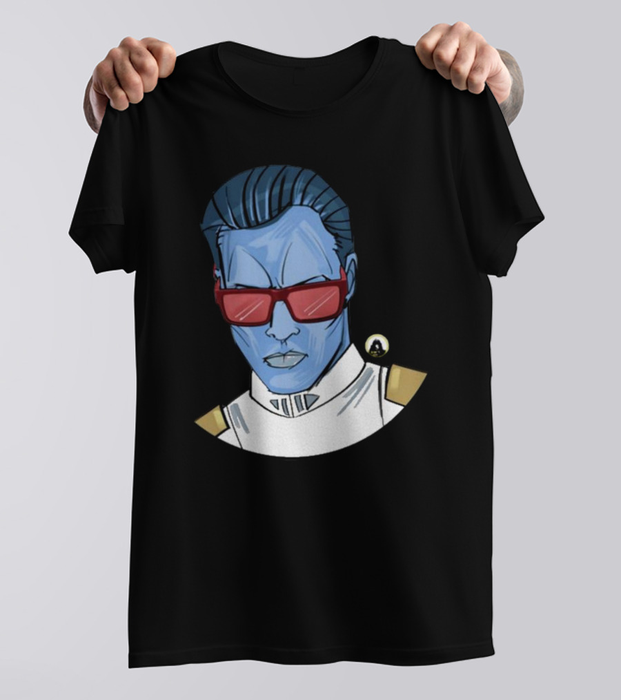 Starwarstheory Admiral Attitude Blue Character With Red Sunglasses T-Shirt